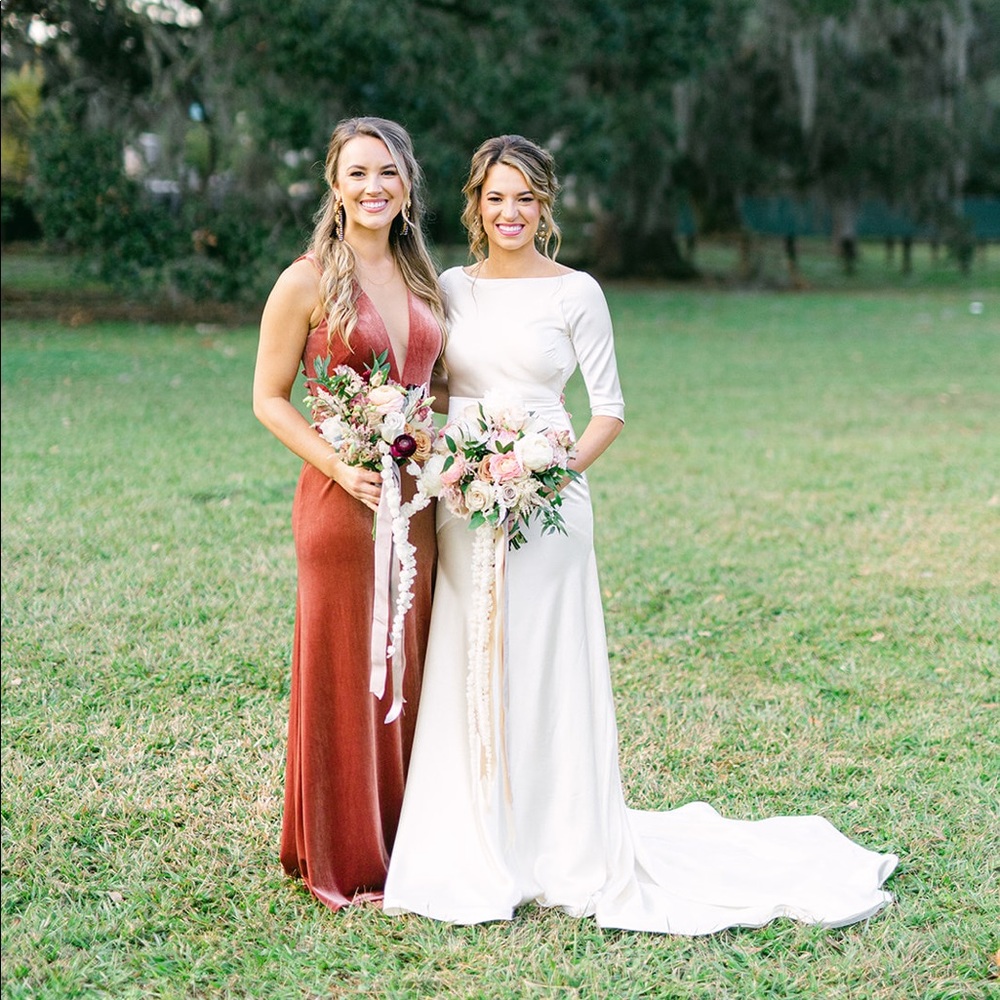Jenny Yoo bridesmaid dress size 8 altered to fit size 4/6 shape.